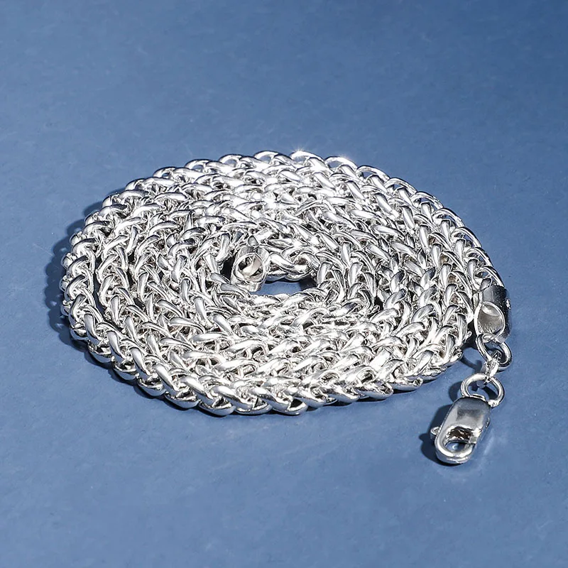 JINAO Новая мода 925 стерлингового серебра мужское ожерелье Bling Iced Out хип хоп Рок ссылка Франко веревка кубинская цепь ожерелье для подарка
