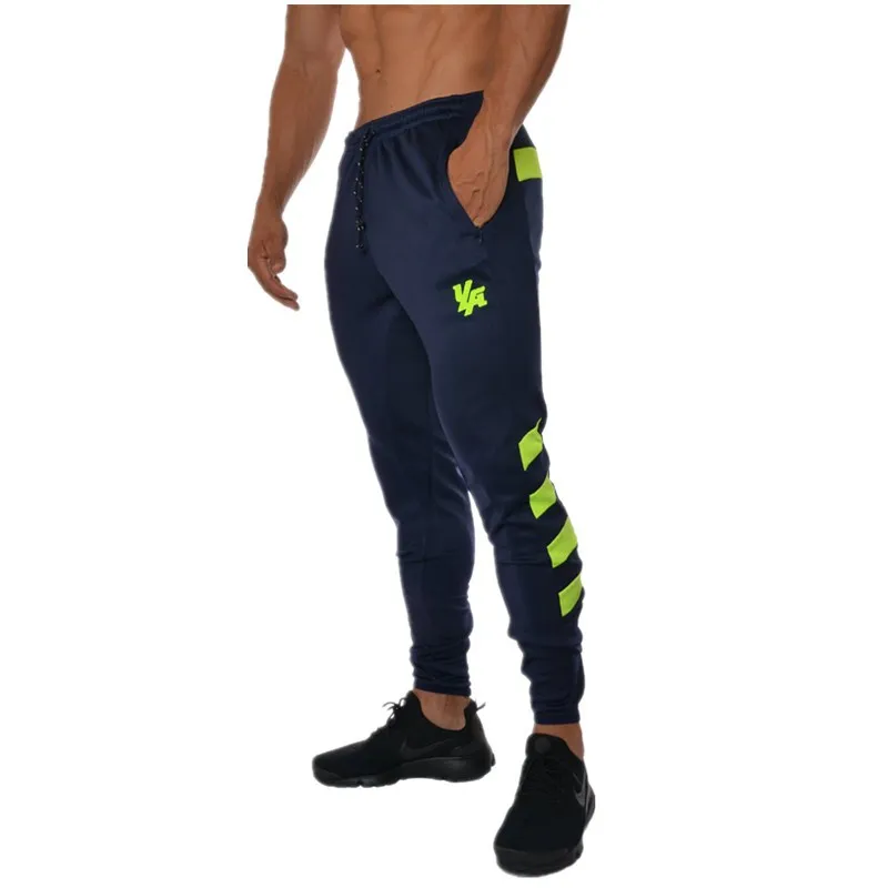 Новинка, Мужские штаны для бега, штаны для бега, мужские тонкие штаны, футбольные тренировочные штаны, спортивные компрессионные штаны для тренировок - Цвет: Navy Green