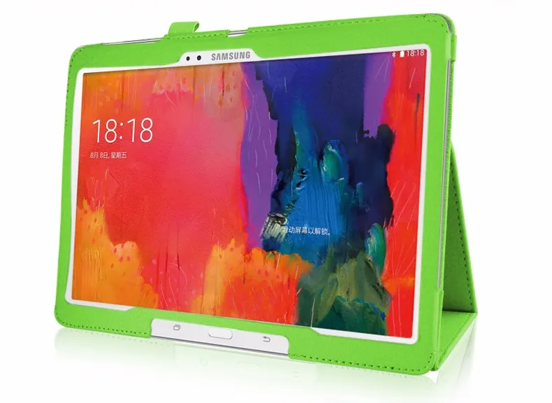 Для samsung Galaxy Note Edition 10,1 P600 P605 планшет из искусственной кожи чехол для samsung Tab Pro 10,1 T520 T521 T525 чехол+ ручка - Цвет: Зеленый
