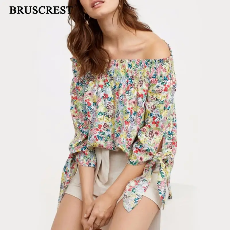 

Floral long blusas slash neck chiffon blouse modis roupa feminina clothes korean ladies tops vintage off shoulder top 2019