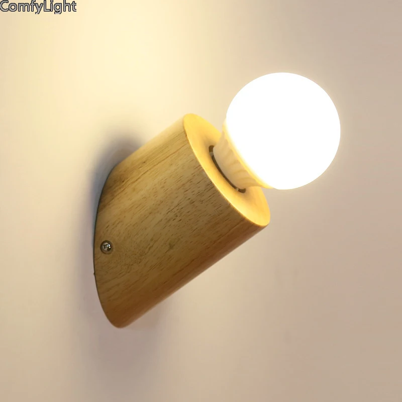 

Wall Lamp Nordic desgin wood vanity light Simplicity led E27 reading night kid bedroom lighting fixtures decorate Tatami mirror