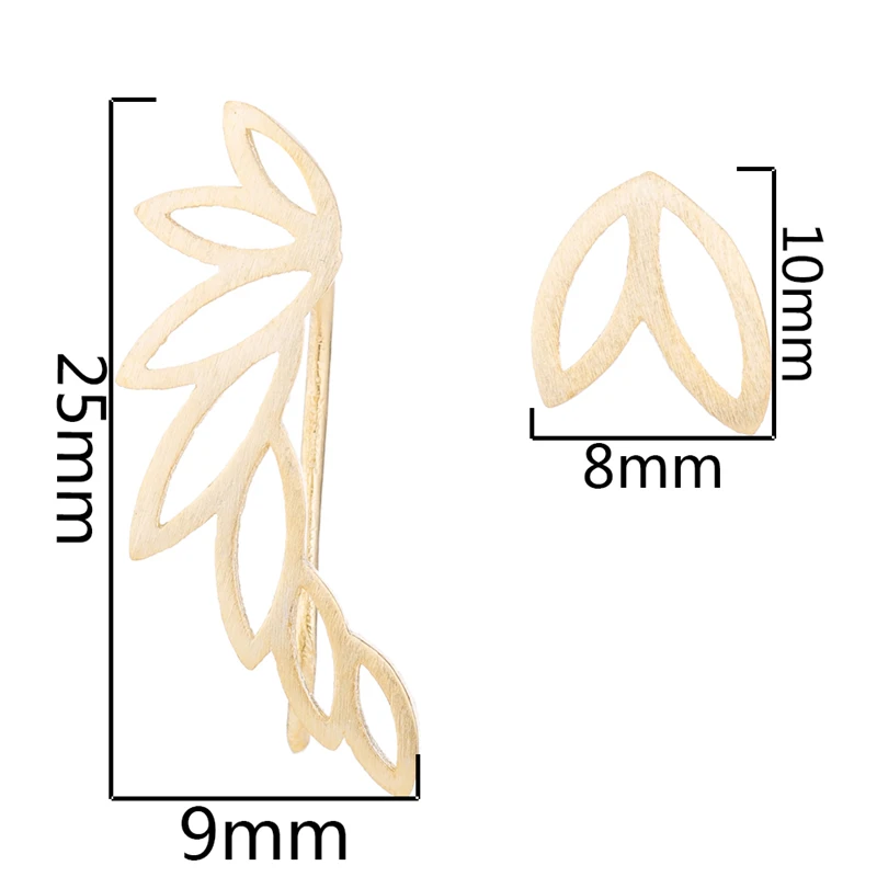 Yiustar, винтажные серьги в виде листьев, для альпинизма, маленькая луна, звезда, серьги-гвоздики для женщин, модное ювелирное изделие, милая птица, животное, ухо, манжета, подарок