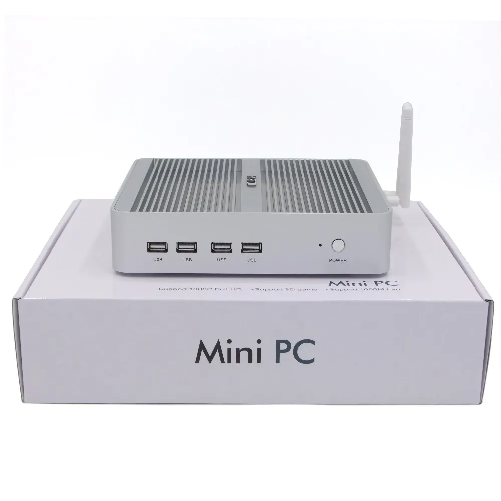 HYSTOU Fanless Mini PC Core i5 7200U Computer Barebone Windows 10 Intel