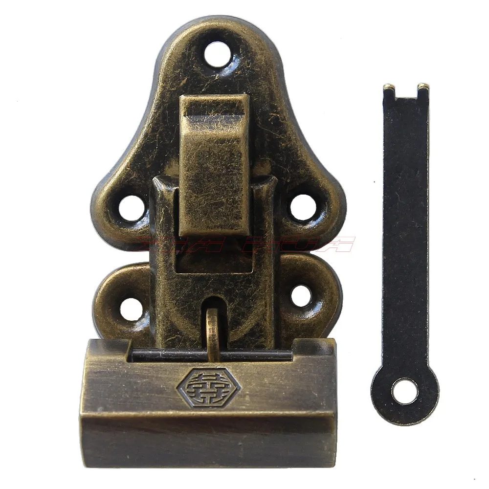 1 шт. Китайский античный латунный висячий замок коробка для ювелирных изделий в