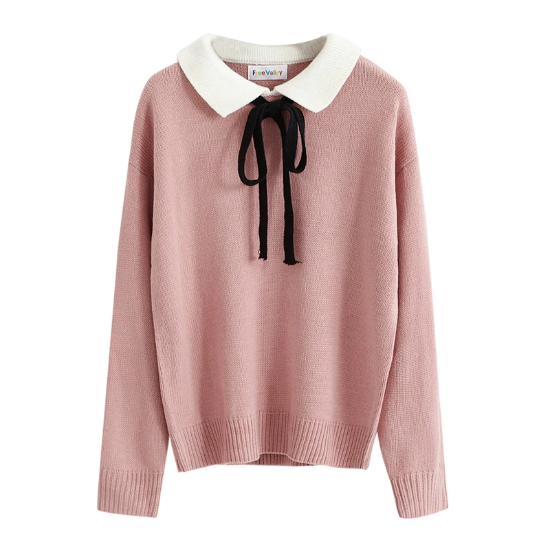 Preppy Style Patchwork Outwear Ladies Women Sweaters and Pullovers Knitwear Cute Loose Autumn Winter Harajuku Kawaii 2SWT1117 Preppy Style Patchwork Outwear Ladies Women Sweaters and Pullovers Knitwear Cute Loose Autumn Winter Harajuku Kawaii 2SWT1117