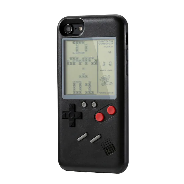 Ретро Play Tetris GameBoy чехол для телефона для Apple iPhone X iPhone 6 6s Plus 7 8 Plus чехол Чехол для игры мальчик подарок для ребенка - Цвет: black