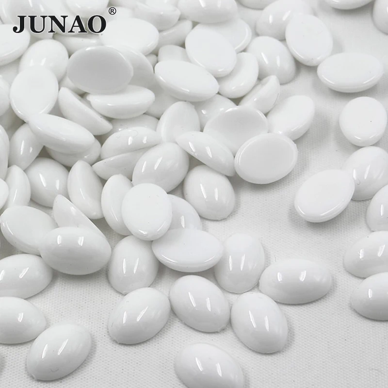 Buy 10*14mm White Acrylic Flatback Oval Rhinestones