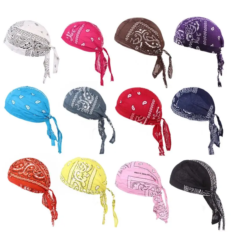 

Cycling Quick Sweat Absorbent Bandana Skull Cap Lightweight Adjustable Cotton Quick-Drying Biker Hat Head Wraps