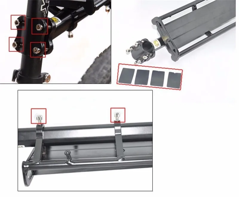 Алюминиевый сплав для шоссейного велосипеда, велосипедный задний багажник, горный велосипед, сумка, переноска, регулируемый задний багажник крепящийся за сиденье, полка