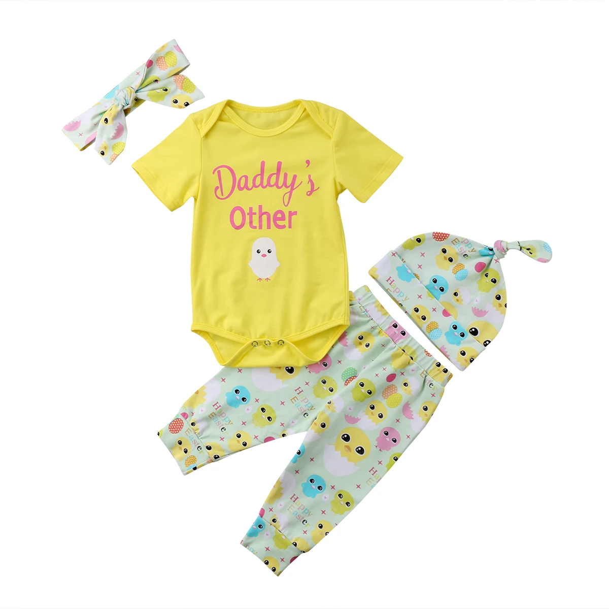 Baby Easter Costumes Infant Baby Boys Girls Cotton Romper Bodysuit Playsuit+Pants Outfit Clothes