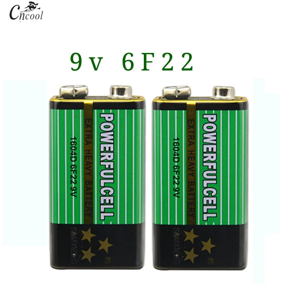 New 2x6F22 Battery 9V Laminated Carbon Batteries for Alarm Wireless