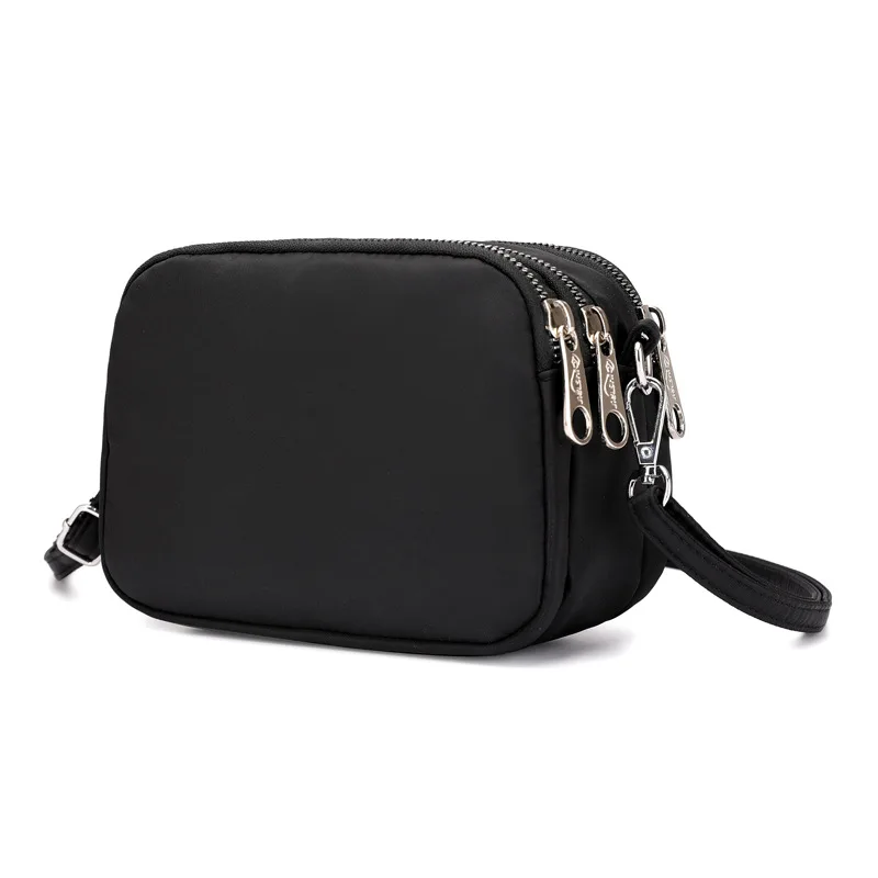 

Ougger Mini Crossbody Ladies Bags Shoulder Bags England Style Black Nylon Flap Bag for Outdoor