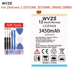Wvzs 3450 мАч литий-полимерный аккумулятор C11P1424 для Asus Zenfone 2 ZE551ML ZE550ML Z00AD Z00ADB Z00A Z008D замена батареи