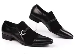 Мужские модельные туфли из натуральной кожи; модные туфли на плоской подошве с пряжкой и шнуровкой в стиле пэчворк; туфли с острым носком