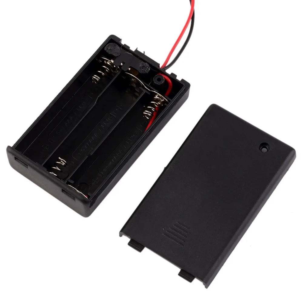 

1Pcs 3 Section AAA Battery Case 4.5V Storage Sealed Plastic Case with ON / OFF Switch and Leads for 3 AAA Batteries