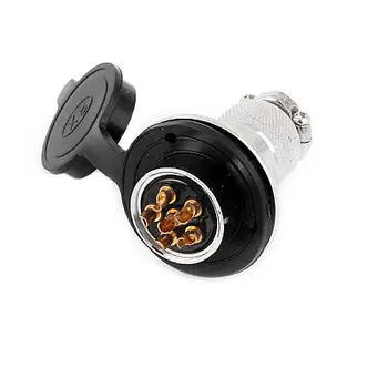 

Screw Fixing 6 Pin 25mm Dia Round Head Circular Aviation Connector Adapter GX25-6