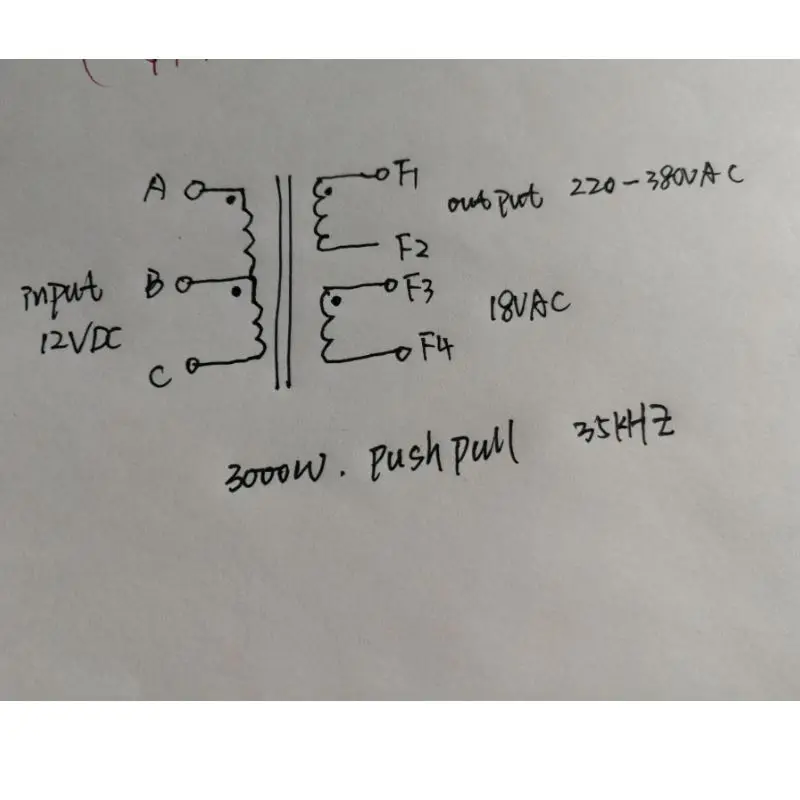 EE70 3 кВт 12 В до 220-380 В двухтактный SMPS ферритовый сердечник высокочастотный преобразователь трансформатор