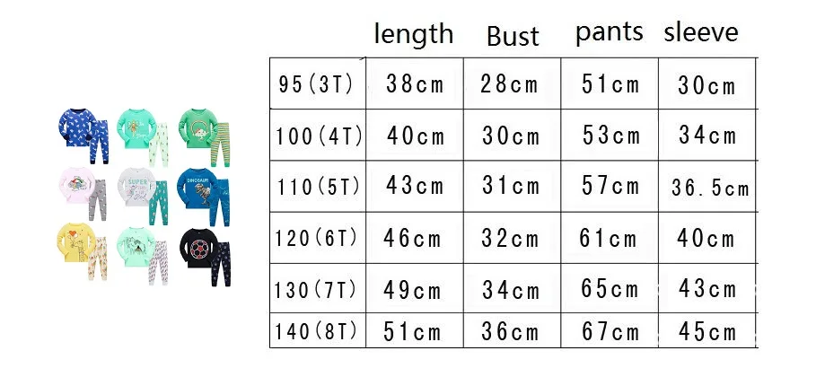 Детские пижамные комплекты для мальчиков с рисунком динозавра, ночная рубашка, детская одежда для сна с героями мультфильмов, пижамы для мальчиков, детская одежда для сна из хлопка, размер От 3 до 8 лет