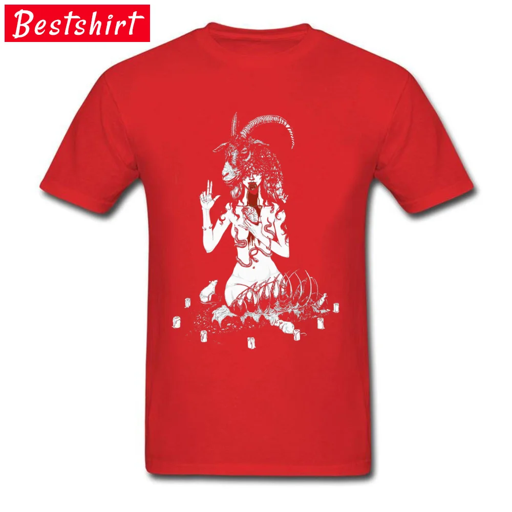 Casualcomfortable Short Sleeve Tops T Shirt Thanksgiving Day Plain Round Neck Pure Cotton Top T-shirts Mens T-Shirt Custom  No God But Thyself  13639 red
