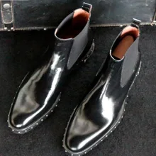 Итальянские ботинки martin из натуральной кожи мужские полусапоги острый носок осень Армейские сапоги свадебные туфли в ковбойском стиле Sapatos работа пинетки