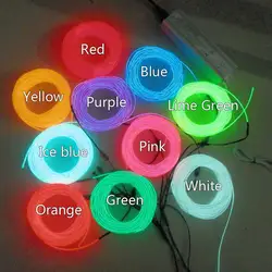 Десять шт 3,2 мм 15 м различных colorFlexible el провода Неоновый свет и 100-240VAC инвертора для праздника, вечерние, фестиваль украшения