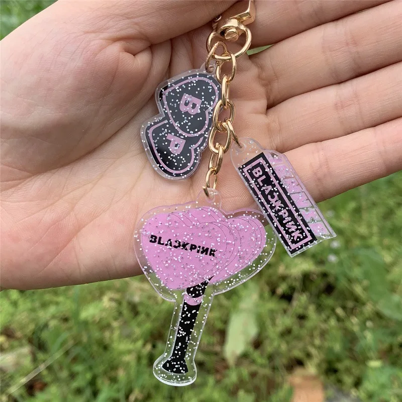 

Kpop BLACKPINK Lightstick Shape Transparent Shining Acrylic Keyring BLACKPINK Keychain Pendant BLACKPINK Fans Gift Drop Shipping
