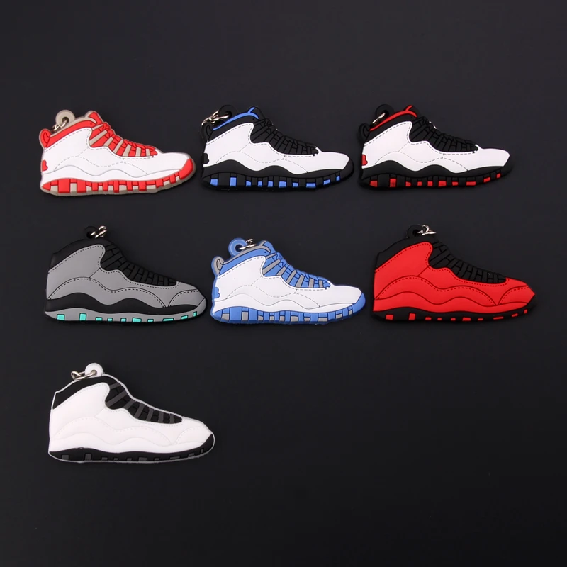 

New Mini Jordan 10 Keychain Shoe Men Wome Kids Key Ring Gift Basketball Sneaker Key Chain Key Holder Porte Clef