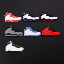 New Mini Jordan 10 Keychain Shoe Men Wome Kids Key Ring Gift Basketball Sneaker Key Chain Key Holder Porte Clef mini silicone sply 350 v2 shoes keychain woman bag charm men kids key ring gift sneaker key chain acessorios porte clef