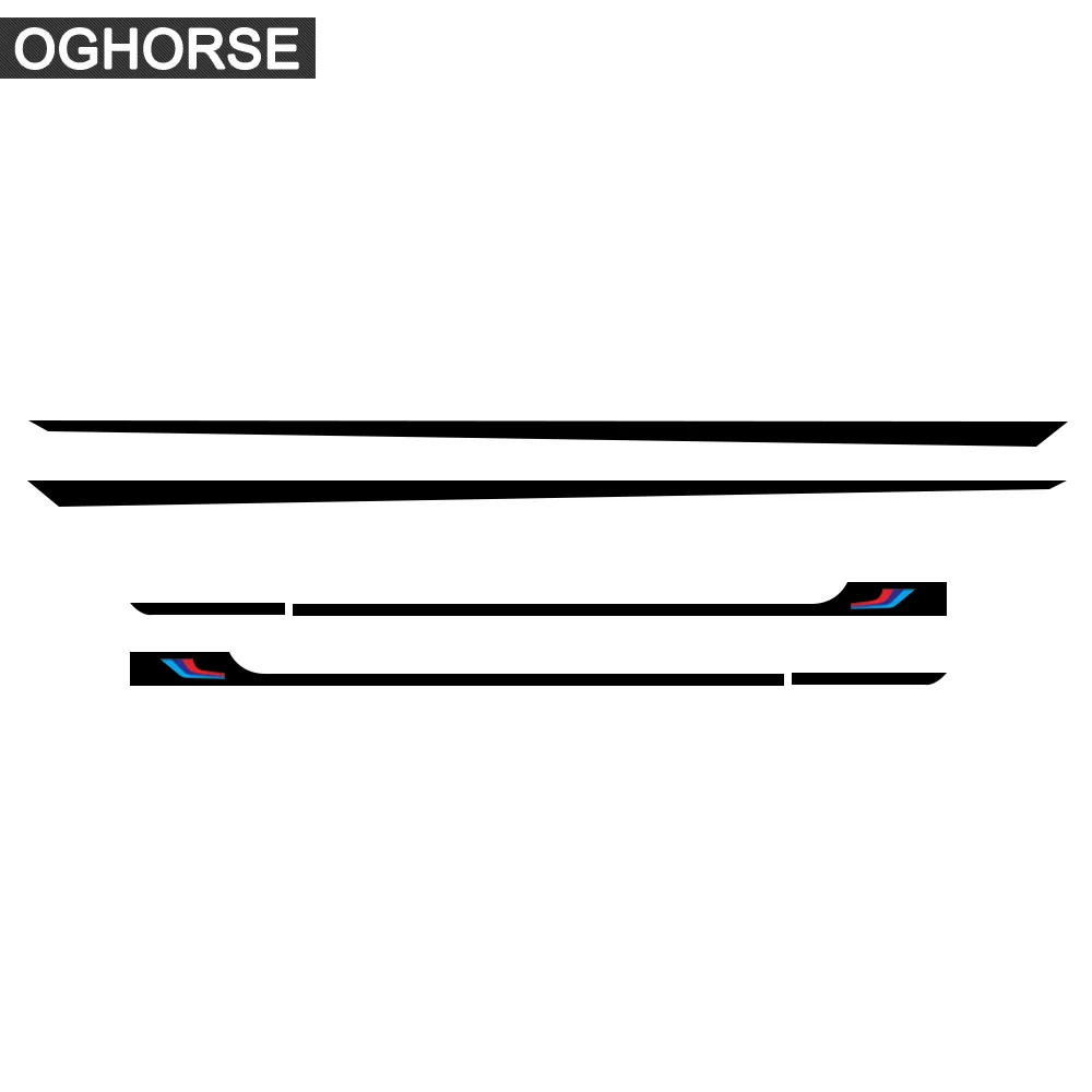 M Performance Sport Door Side Stripe Skirt Sticker Waist Line Body Decal for BMW 1 2 3 4 5 6 Series GT M4 f22 f30 f32 f36 f10