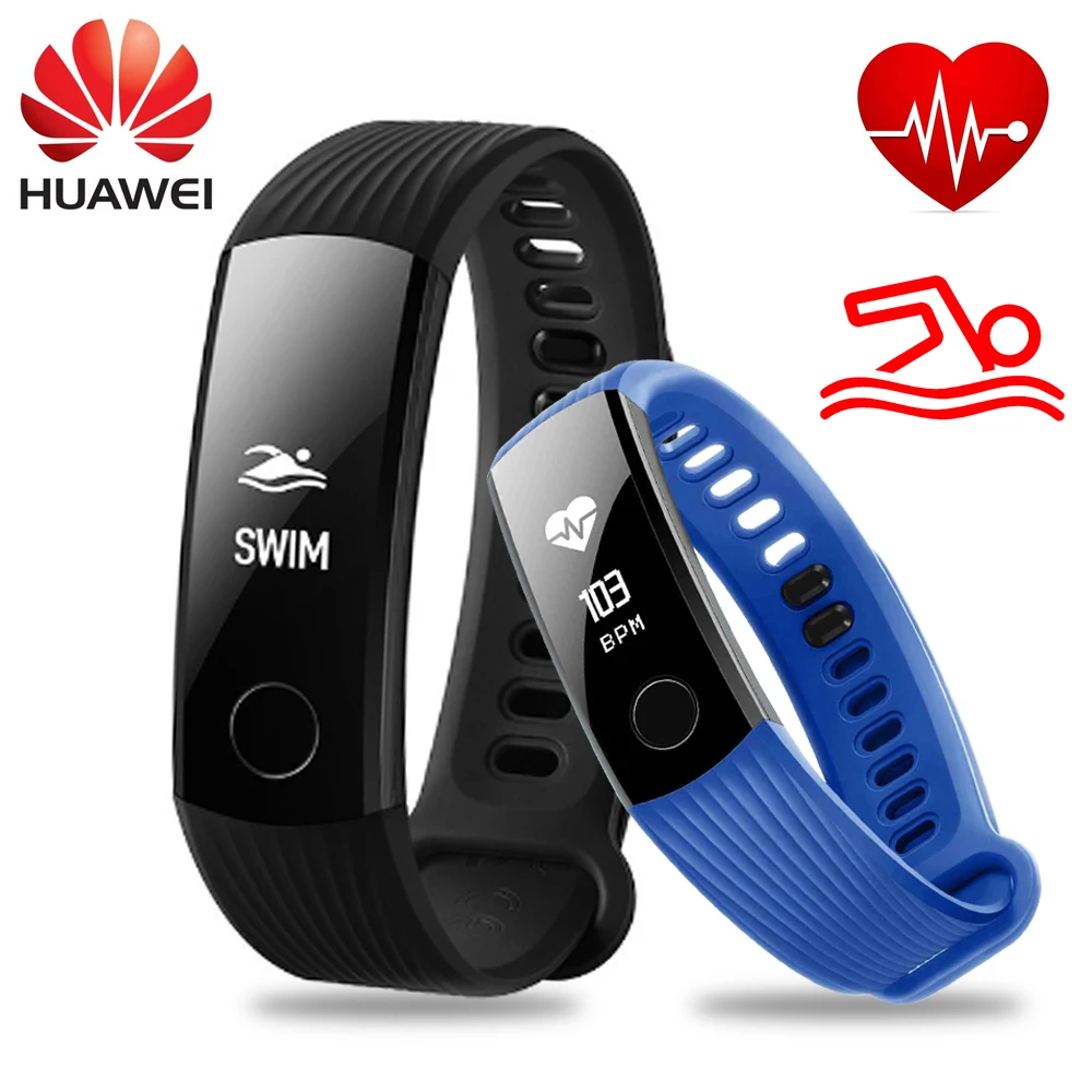 

Newest Original Huawei Honor Band 3 Smart Wristband Swimming 5ATM OLED Screen Touchpad Continual Heart Rate Monitor Push Message