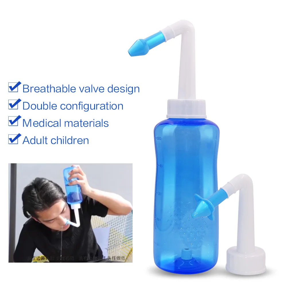 300ml Children Nasal Aspirator Neti Pot Nasal Wash Cleaner Nose Protector Cleans Moistens Child Adult Avoid Allergic Rhinitis