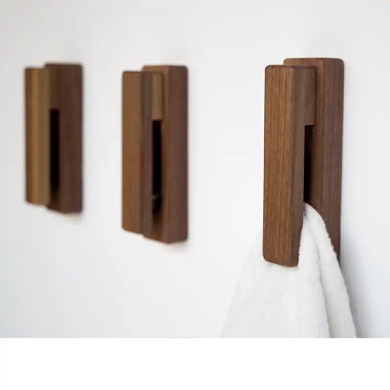 Rustic Wood Towel Hooks Wall Mount Storage Hanger Cap Rack 3m