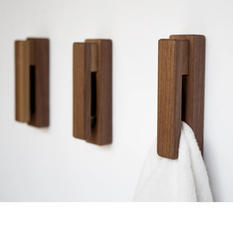 RusticWoodTowelHooksWallMountStorageHangerCapRack3MAdhensiveStripHomeDecorOrganizationBathroomKitchenKnobs