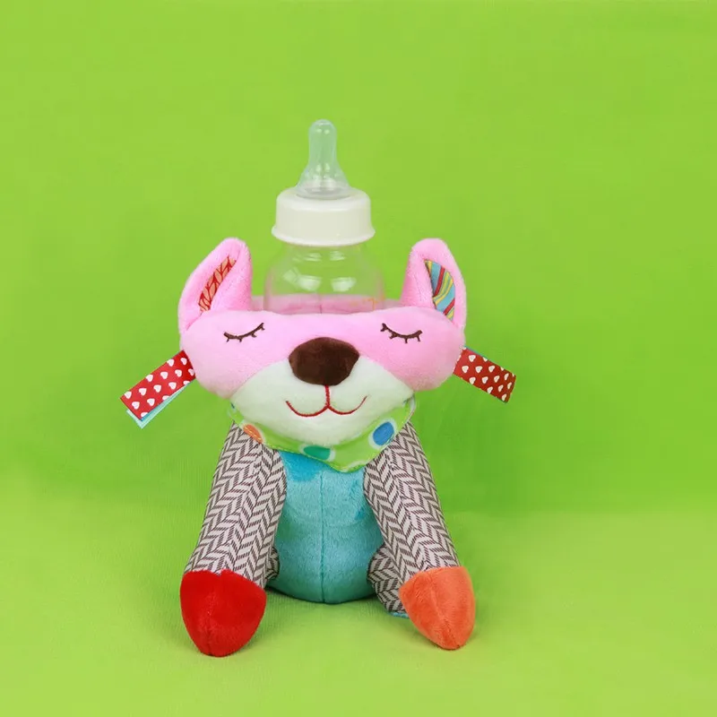 Baby Feeding Bottle Plush Pouch Cover Insulation Anti-scalding Cute Animals Toy Keep Warm AN88