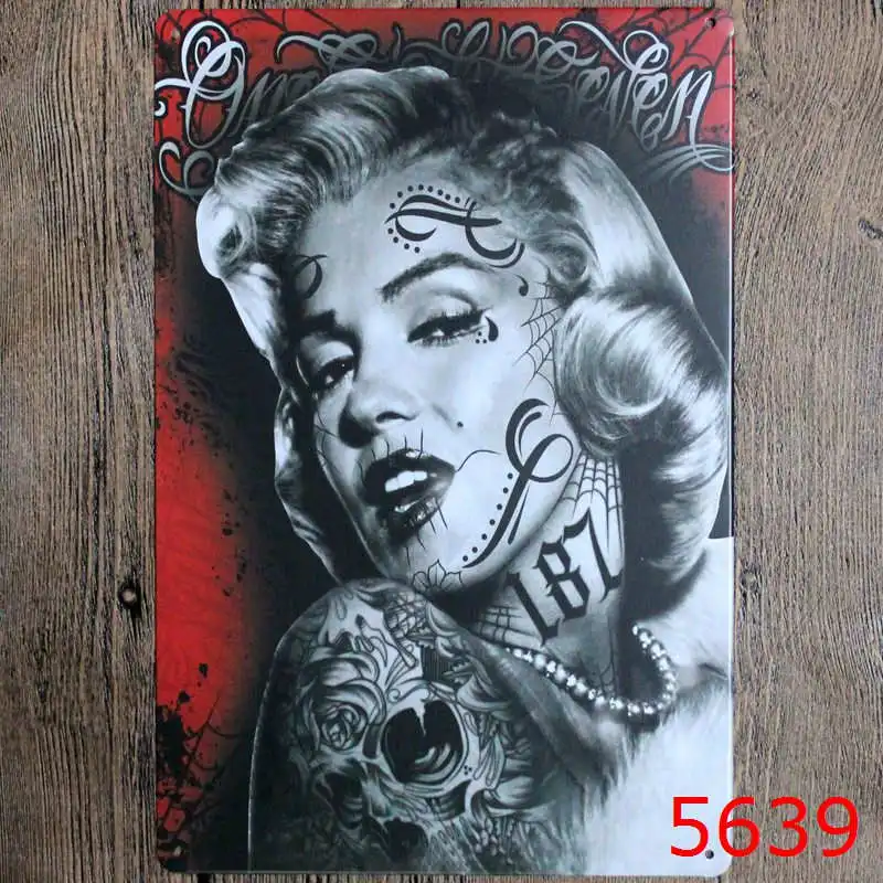 Devils and Angeles envío gratis sexi belleza garaje estaño carteles pared pintura metálica placas de hierro Retro Para PUB BAR café 20*30 CM