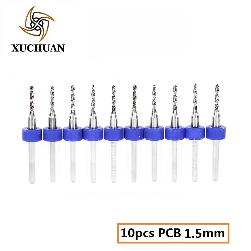 10 шт 0,6-1,5 мм микро PCB сверло для бурения печатной платы спиральное сверло твердосплавное PCB сверло набор - Цвет: PCB1.5 10PCS