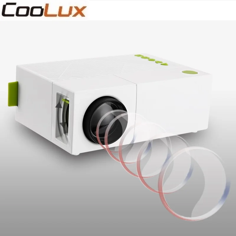

Coolux YG310 Mini Projector High Resolution 1080P LCD LED Projection 400-600Lum Audio AV Home Theater Projector