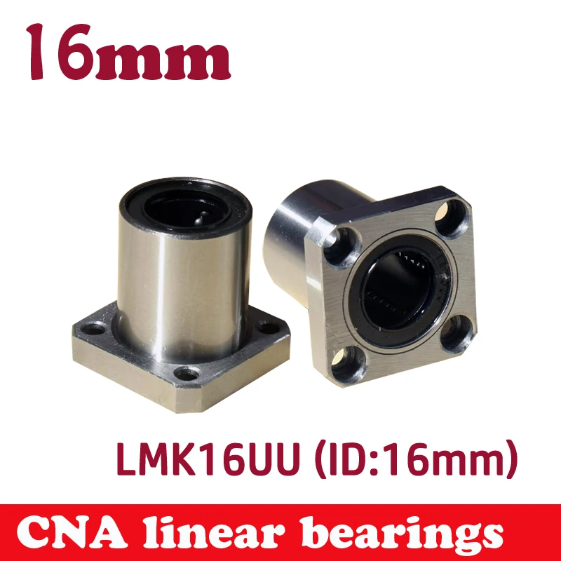 

2pcs LMK16UU LMK16 16mm round flange linear ball bearing bushing for 16mm linear shaft guide rail rod round shaft cnc parts