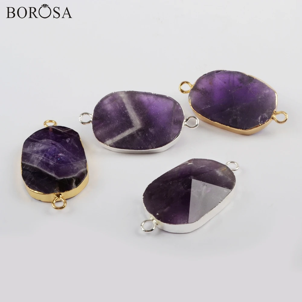 BOROSA ювелирный дизайн 5 шт. оптовая продажа Позолоченный Аметист граненый