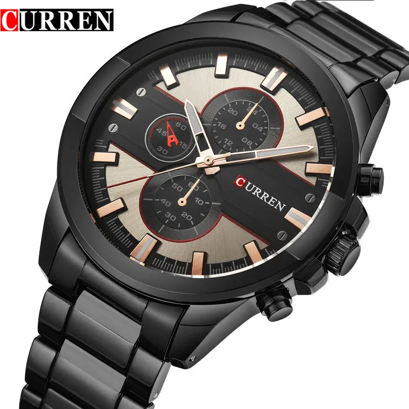 

2017 New CURREN Top Brand Men Quartz Watches Mens Full Steel Sports Waterproof Watch Man Casual Business Clock Relogio Masculino