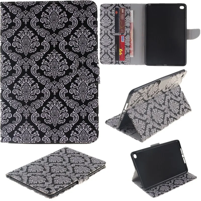 Fashion Two Side Flower Flip Wallet Case For Apple iPad Mini 4 Case PU Leather Stand Tablet Cover Case With Card Money Holder (30)