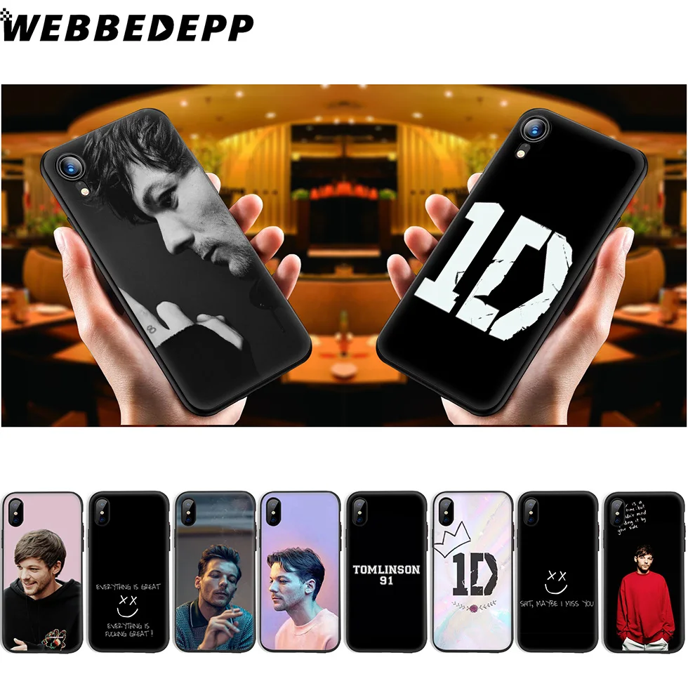 

WEBBEDEPP 1D Louis Tomlinson Soft Silicone Case for iPhone 11 Pro Xr Xs Max X or 10 8 7 6 6S Plus 5 5S SE Case 8 Plus