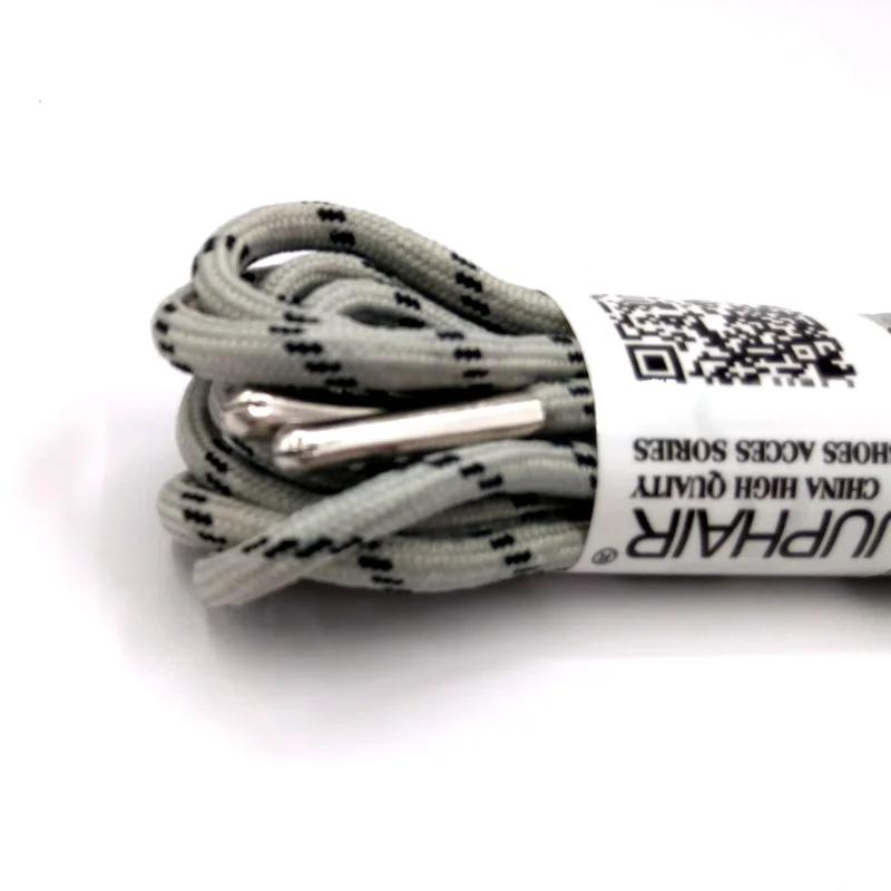 1-12 Pair Light Gray Black Outdoor Sport Casual Round Shoelaces Shoe Lace Boot Athletic Unisex Rope Athletic Metal Head Shoelace