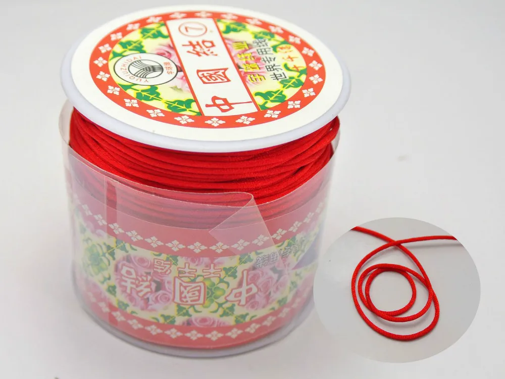100 Meters Red Chinese Knot Cord Necklace Knot RATTAIL Thread Synthetic