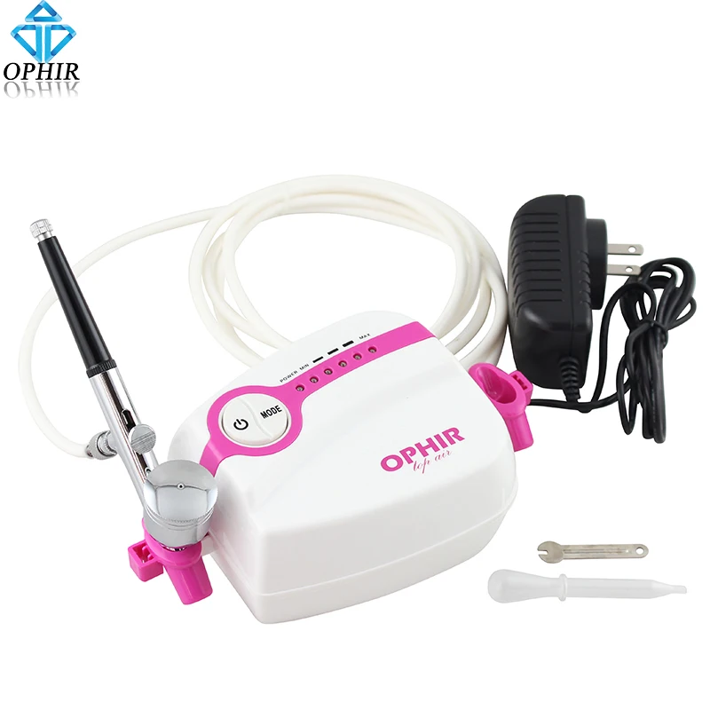 

OPHIR 0.3mm Airbrush Kit Adjustable Speed White Mini Air Compressor for Makeup_AC094W+AC004