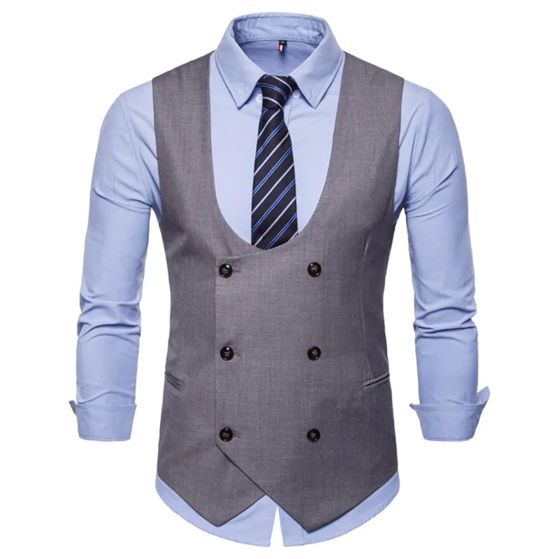 M-4XL мужской жилет без рукавов мужской жилет Slim Fit Жилет деловой Свадебный классический Colete Masculino Social Blazer