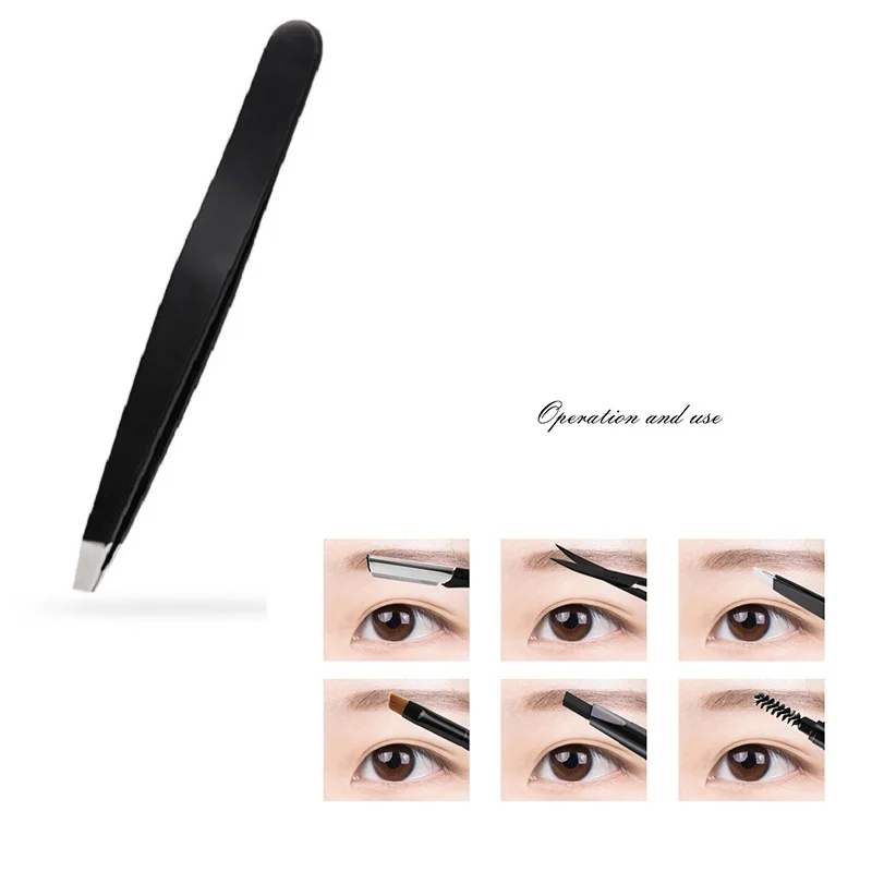 

Black Eyebrow Double Tweezer Eyelashes Extension Pinzette Eyelid Sticker Application Eyes Hair Removal Make Up Tool