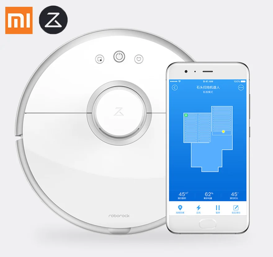 

Roborock S5 Xiaomi Robotic Vacuum Mop Cleaner 20000pa wifi smart remote control bream machine Dust Sterilize Navigating Robot