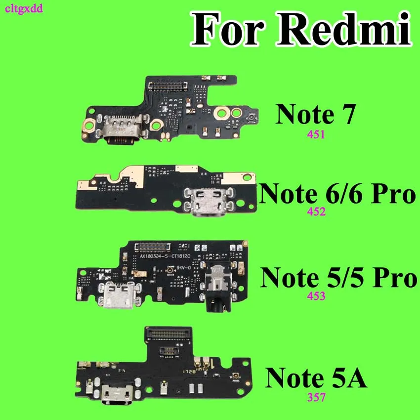 Cltgxdd для Xiaomi Redmi Note 7 6 5 6Pro 5Pro 5A микрофон модуль+ USB плата с зарядным портом гибкий кабель разъем