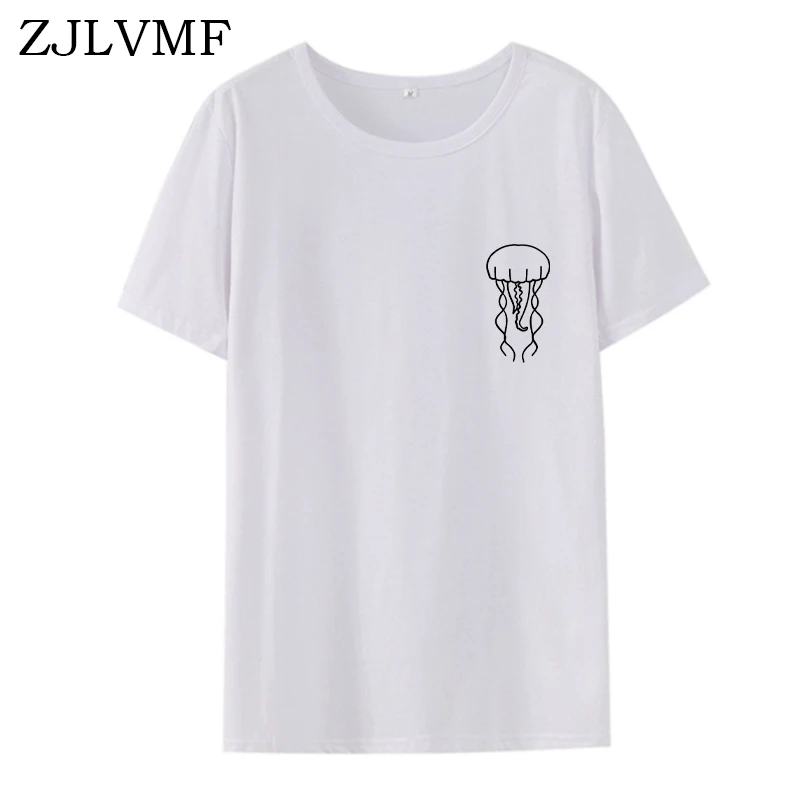Zjlvmf футболка с Медузой Женская Повседневная корейская модная хлопковая Футболка